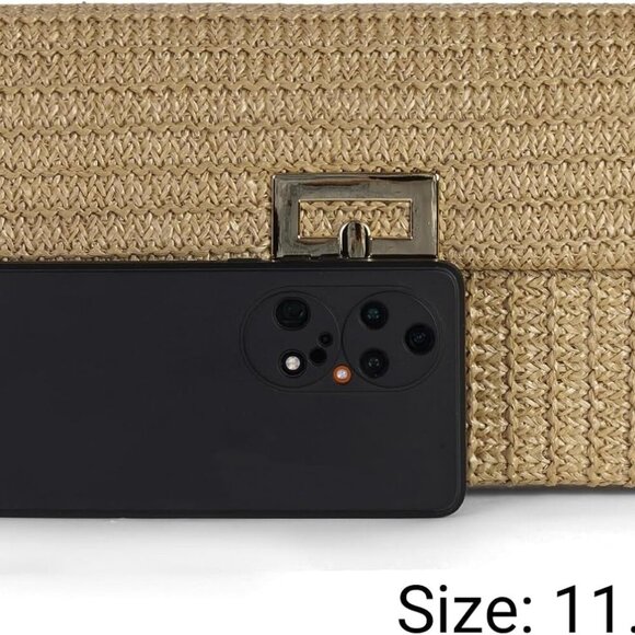 Straw Clutch Purses Women Summer Beach Handbags Boho Woven Envelope Wallet Fold - Picture 7 of 7